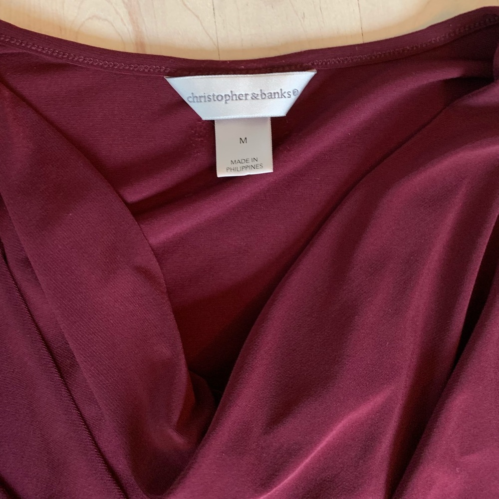 Christopher & Banks burgundy sleeveless top - Picture 4 of 4
